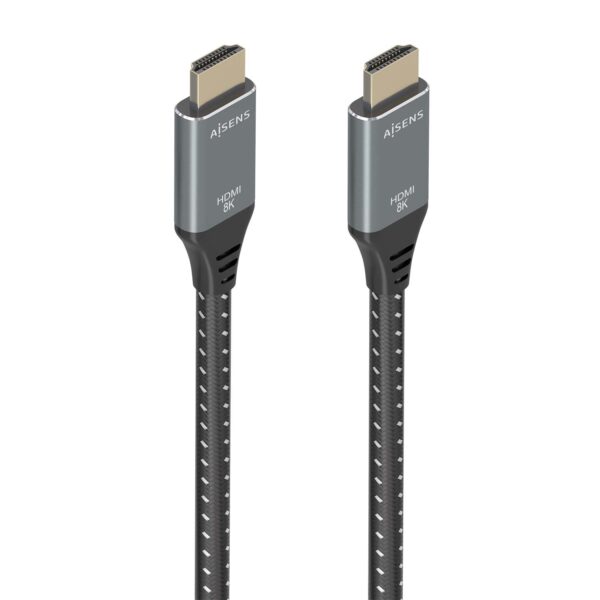 CABLE HDMI V2.1 ALTA VELOCIDAD 8K60HZ AM-AM GRIS-NEGRO 10M AISENS A150-0878
