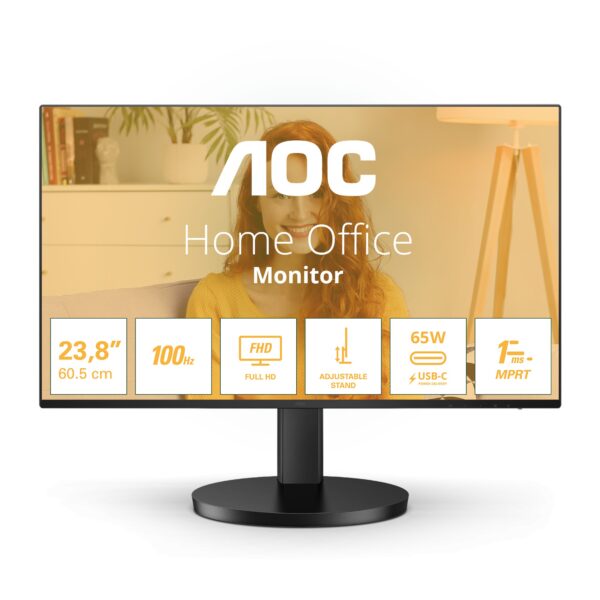 MONITOR 27 AOC Q27B3CF2 IPS QHD USB-C 100HZ MM HDMI REGULABLE ALTURA NEGRO