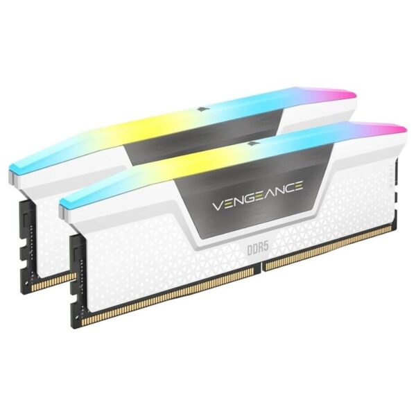 MEMORIA KIT DDR5  64GB(2x32GB) PC5-44800 6200MHZ CORSAIR VENGEANCE RGB WHITE