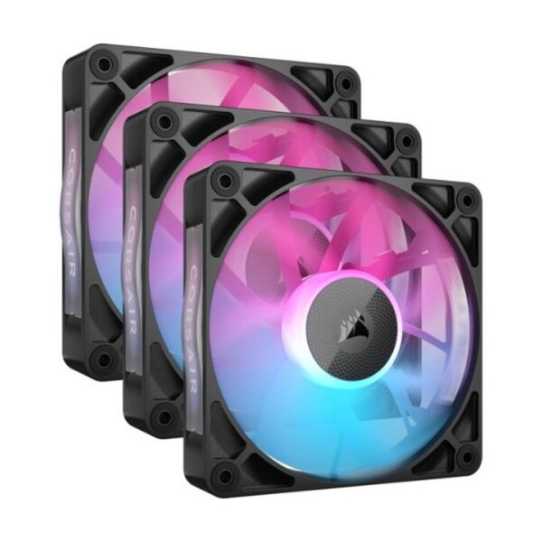VENTILADOR CAJA ADICIONAL 12X12 CORSAIR RX120 ICUE LINK RGB BLACK PACK 3 UNIDADES