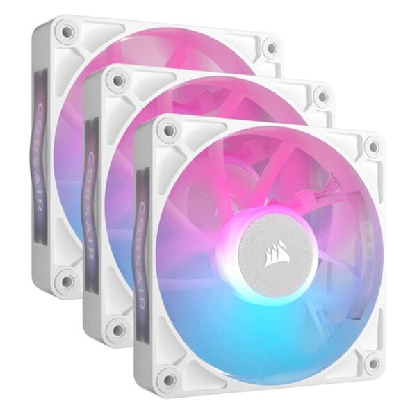 VENTILADOR CAJA ADICIONAL 12X12 CORSAIR RX120 ICUE LINK RGB WHITE PACK 3 UNIDADES