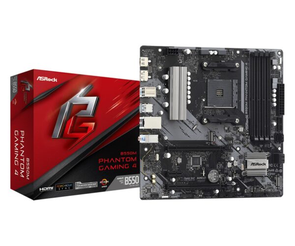 PB AMD SAM4 ASROCK B550M PHANTOM GAMING 4 4DDR4 4SATA3 USB3.2 M2 HDMI DP MATX