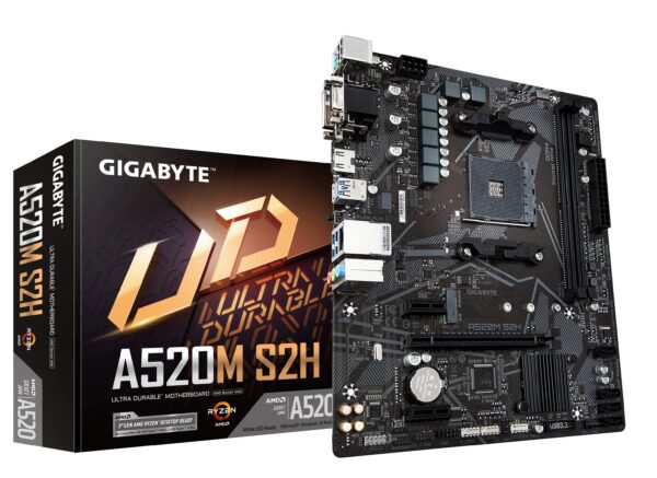 PB AMD SAM4 GIGABYTE A520M S2H 2XDDR4 PCIE M2 SATA3 HDMI DVI VGA MATX