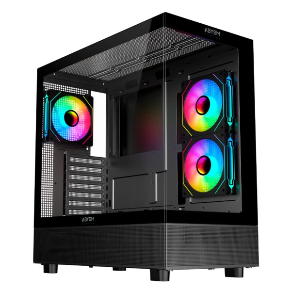 CAJA ATX DANUBE SAVA H400 PRIME -BLACK-TEMPERED GLASS- 3 x FAN 12CM ARGB  ABYSM