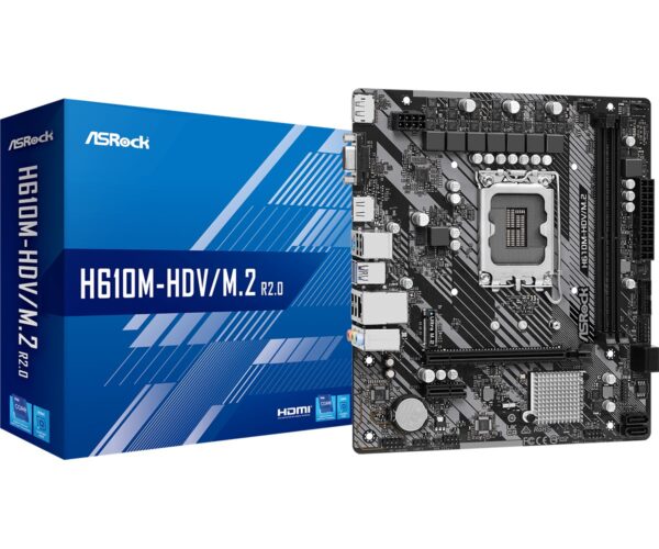 PB S1700 ASROCK H610M-HDV/M.2 R2.0 2DDR4 PCIE4 LAN 4SATA3 M2 HDMI VGA DP MATX