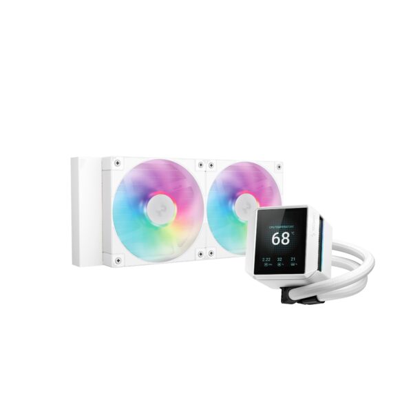 REFRIGERADOR LIQUIDO CPU DEEPCOOL MYSTIQUE 240WH ARGB DISPLAY R-LX240-WHDSNMCP-G1