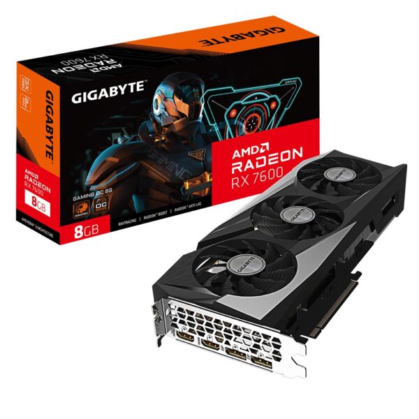 VGA PCI-EX RADEON GIGABYTE RX7600 GAMING OC 8G GDDR6X PCIE4 HDMI DP 3VENT