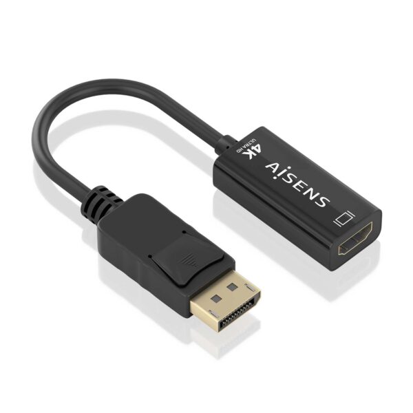 CONVERSOR DISPLAYPORT A HDMI 4K60HZ DPM-HDMIH NEGRO 15CM AISENS A125-0905