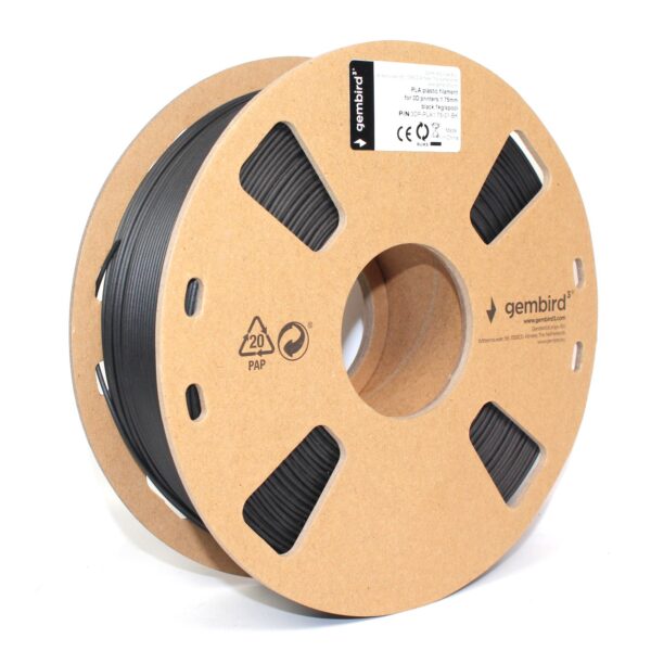 FILAMENTO GEMBIRD PLA NEGRO 1.75 MM 1 KG 3DP-PLA1.75-01-BK