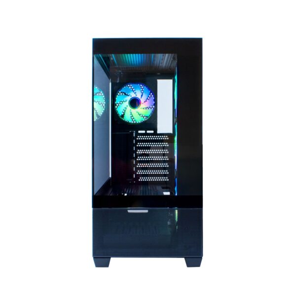 CAJA ATX COOLBOX GAMING GA250 VISION BLACK SIN FUENTE CRISTAL TEMPLADO ARGB