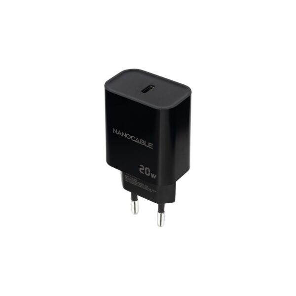 CARGADOR USB-C PD 20W NEGRO NANOCABLE 10.10.2006