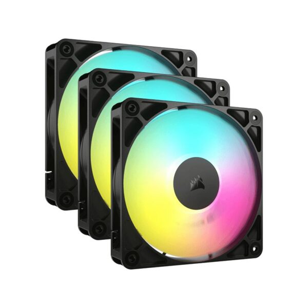 VENTILADOR CAJA ADICIONAL 12X12 CORSAIR RS120 ARGB BLACK TRIPLE PACK