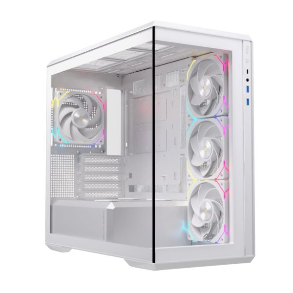 CAJA MICRO-ATX SEMITORRE EINAREX ZM800 RGB 4 FANS BLANCA EXCS-ZM-800R-W