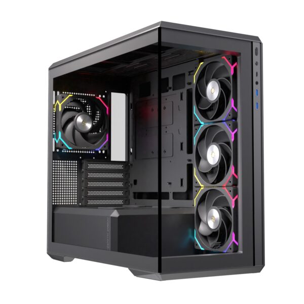 CAJA MICRO-ATX SEMITORRE EINAREX ZM800 RGB 4 FANS NEGRA EXCS-ZM-800R-B