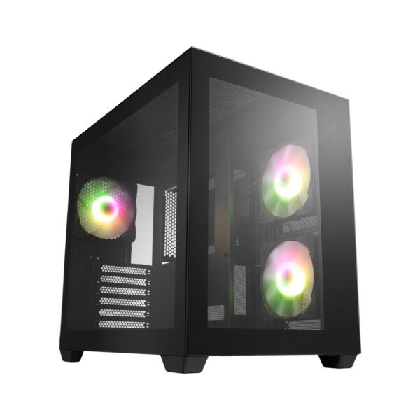 CAJA ATX SEMITORRE FSP CMT380 RGB NEGRA 3 FANS