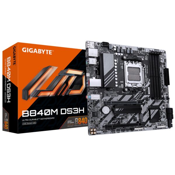 PB AMD SAM5 GIGABYTE B840M DS3H 4DDR5 PCI4 LAN2.5 4SATA3 USBC HDMI DP M2 MATX
