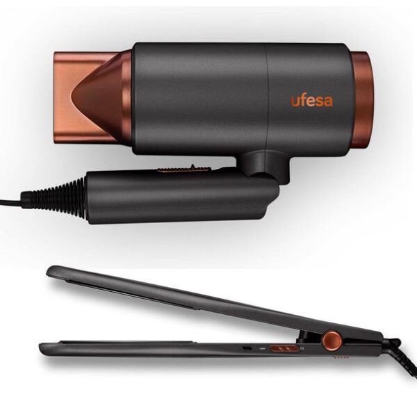 PAE SECADOR Y PLANCHA MY GLAMOUR SET UFESA 60305630 SECADOR DE PELO PLEGABLE