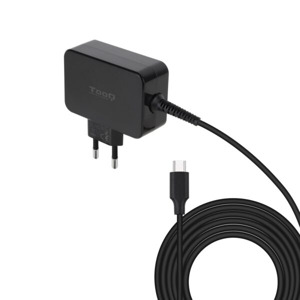 CARGADOR PORTATIL 45W TOOQ GAN USB-C PD NEGRO TQLC-USBCGAN45PD