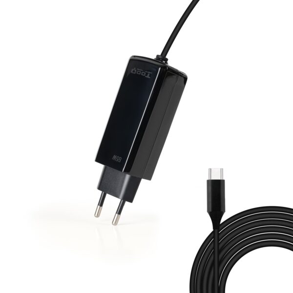 CARGADOR PORTATIL 45W TOOQ GAN USB-C PD CUBICO NEGRO TQLC-USBCGAN65PD-C