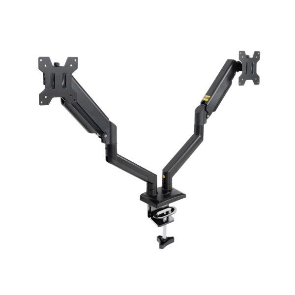 SOPORTE DE MESA MONITOR GIRA INCLIN 2 BRAZOS 13-34 NEGRO TOOQ DB1434TNR-B