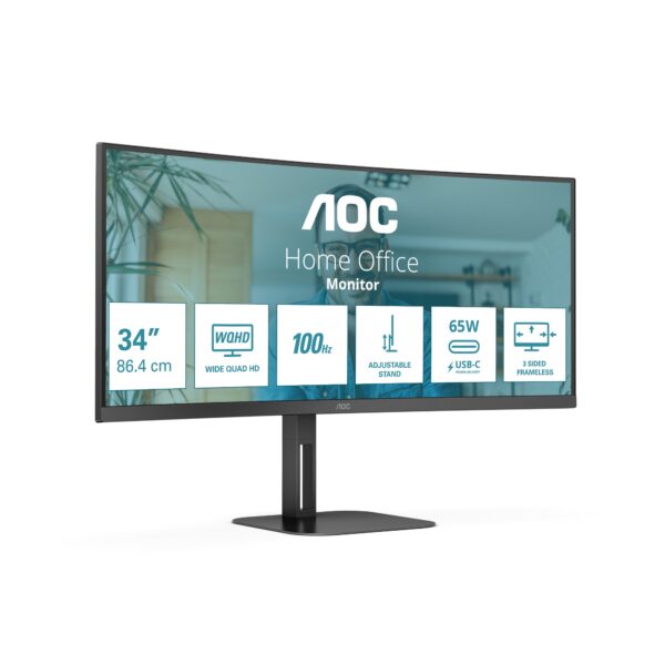 MONITOR 34 AOC CU34V5C/BK PROFESIONAL CURVO WQHD 100HZ HDMI DP NEGRO