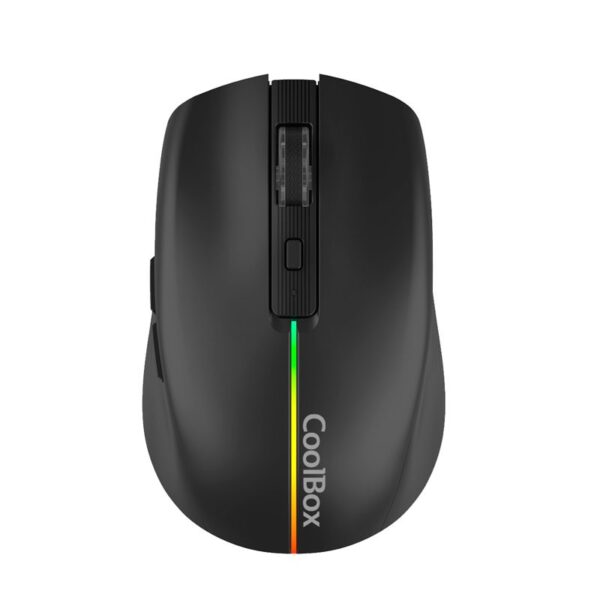 RATON COOLBOX INALAMBRICO GAMING W01 BLACK RECARGABLE RGB TIPO-C USB NEGRO