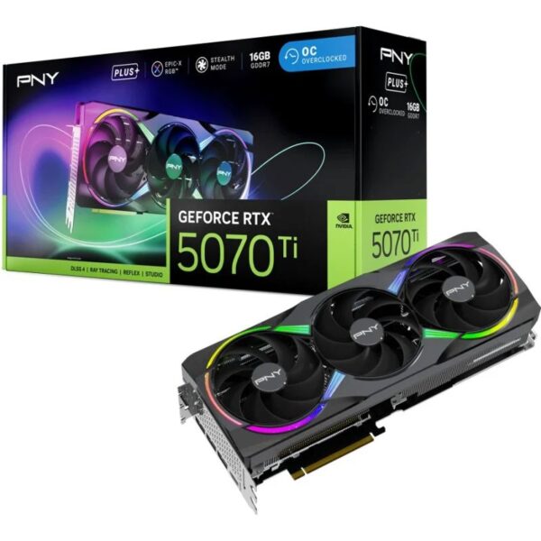 VGA PCI-EX NVIDIA PNY RTX5070TI 16G 0C ARGB GDDR7X PCIE HDMI 3DP 3VEN DLSS4
