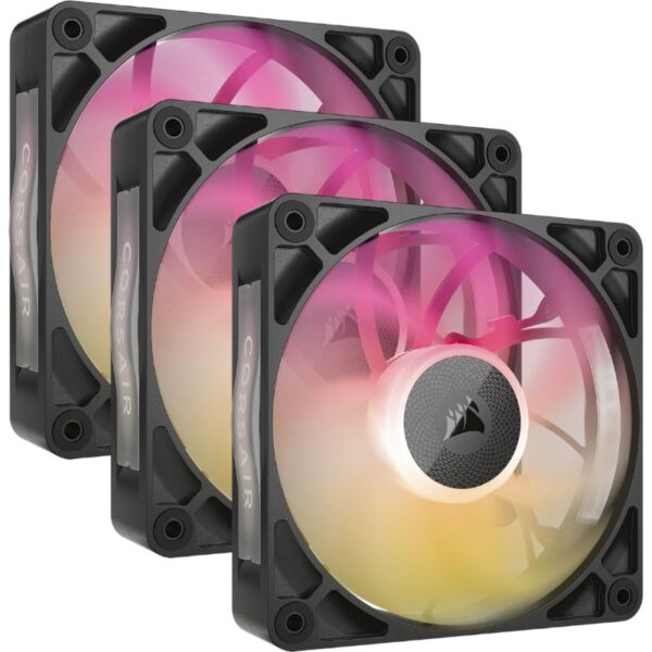 VENTILADOR CAJA ADICIONAL 12X12 CORSAIR LX120R ICUELINK RGB BLACK START KIT3U