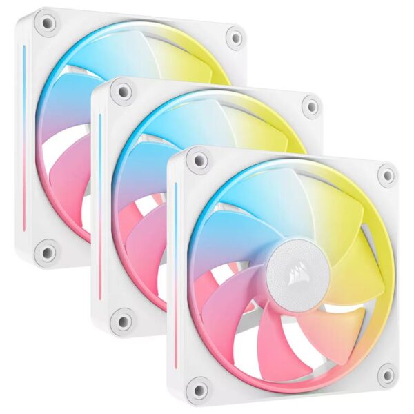 VENTILADOR CAJA ADICIONAL 12X12 CORSAIR LX120R ICUELINK RGB WHITE START KIT3U