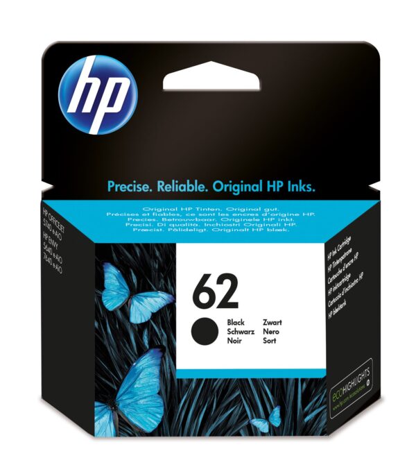 TINTA HP  62 DJ ENVY 55XX/56XX/76XX/OFF 250/252/57XX/8040 ORI NEGRO C2P04AE