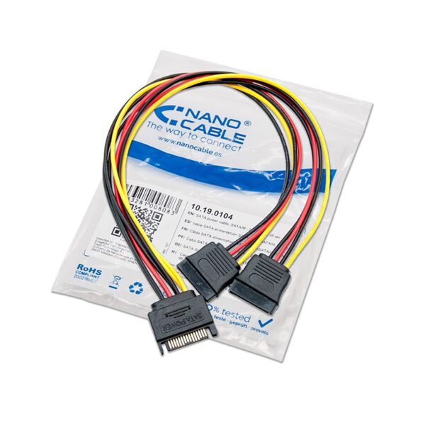 CABLE SATA ALIMENTACION SATAM 2XSATAH 30 CM NANOCABLE 10.19.0104