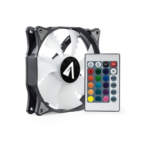 VENTILADOR CAJA ADICIONAL 12X12 ABYSM GAMING RGB SLED 12MM CONTROL REMOTO 831101