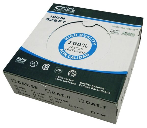 CABLE RED RJ45 CAT.5E FTP RIGIDO AWG24 100 M NANOCABLE 10.20.0702