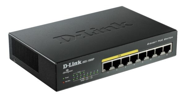 SWITCH D-LINK  8P DGS-1008P/E 10/100/1000 4P PoE SOHO