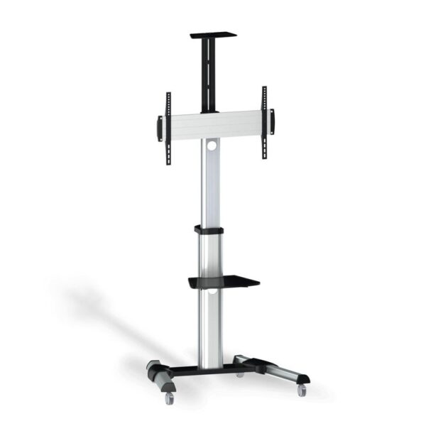 SOPORTE TV MONITOR AISENS SUELO PRO BANDEJA RUEDAS 50KG 37-70 NEG-PLA FT70TRE-037
