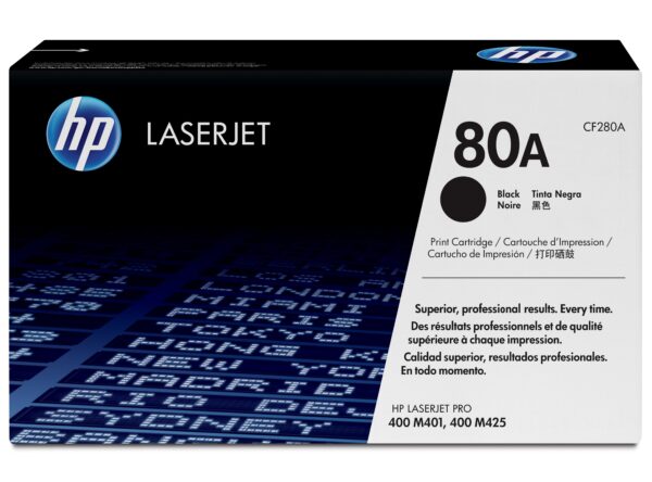 TONER HP 80A LJ PRO400/M401/M425 ORI NEGRO CF280A