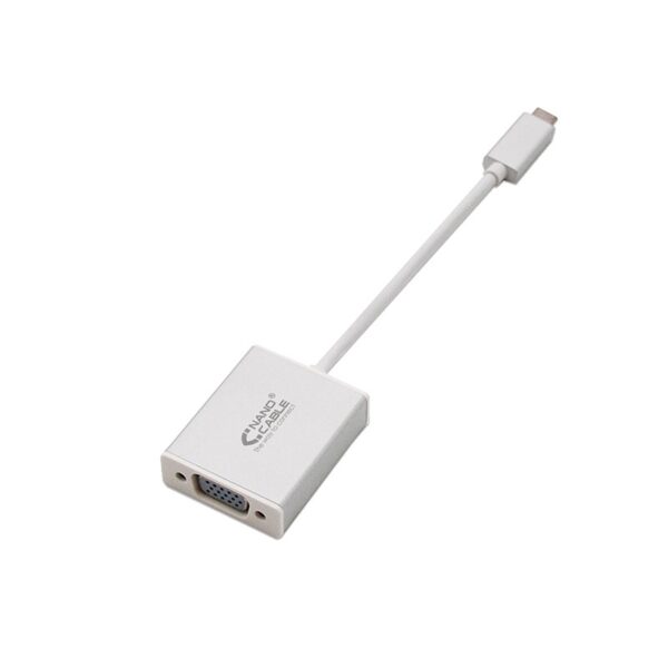 CONVERSOR USB-C A VGA. USB-CM-VGAH ALUMINIO 10 CM NANOCABLE 10.16.4101