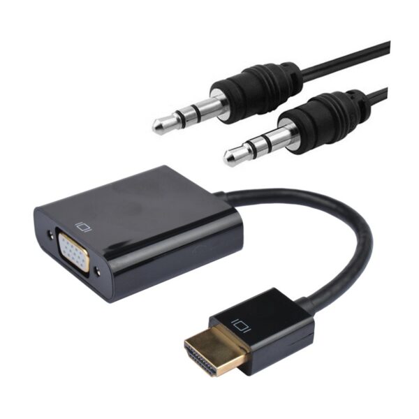 CONVERSOR HDMI SVGA+AUDIO HDMIM-SVGAH+3.5H 10CM+1M NANOCA 10.16.2001-BK