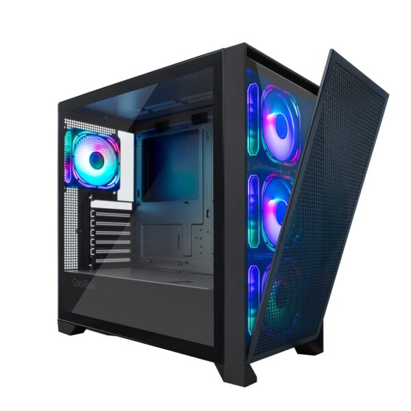 CAJA ATX COOLBOX GAMING GE2000 DUALVIEW BLACK SIN FUENTE CRISTAL TEMPLADO 4ARGB