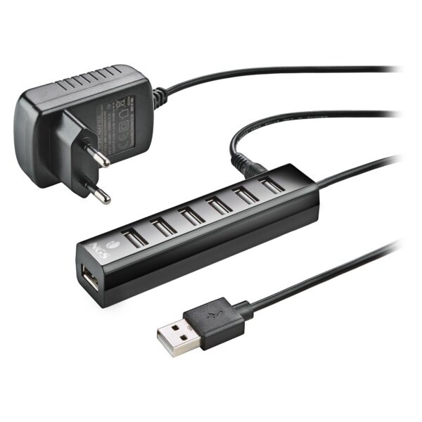 HUB USB NGS 7 PUERTOS USB 2.0 CON ADAPTADOR DE CORRIENTE IHUB7 TINY
