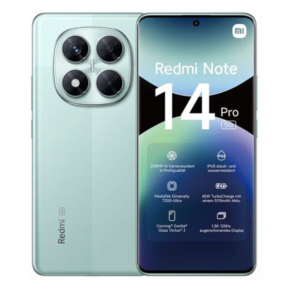 TELEFONO XIAOMI REDMI NOTE 14 PRO 5G P6.67 8GB 256GB CORAL GREEN MZB0IMOEU