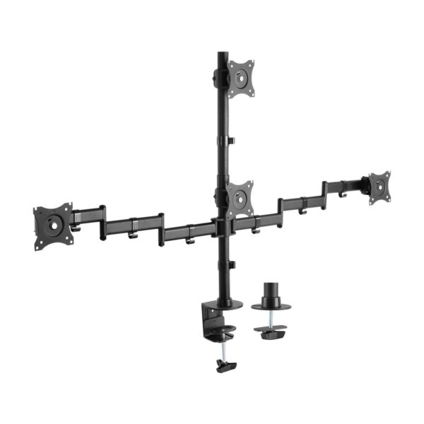 SOPORTE MESA GIR INCL 4 MONITORES 8KG 4 PIV 2 BRA 13-27 NEGRO AISENS DT27TSR-379