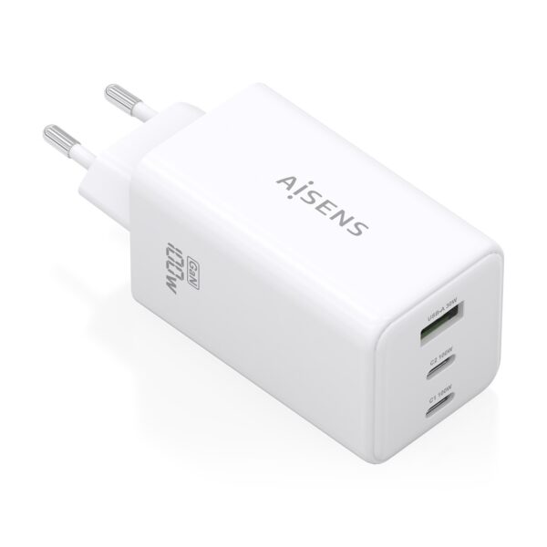 CARGADOR GaN 100W 2USB-C PD3.0 QC4.0 1USB-A QC3.0 BLANCO AISENS ASCH-100W3P051-W
