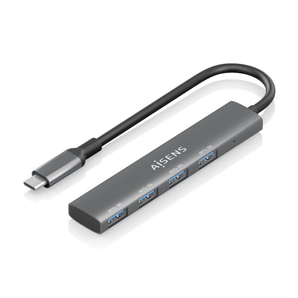 HUB USB 3.1 USB-C USB-C/M-4xTIPO A/H GRIS 15CM AISENS A109-0943