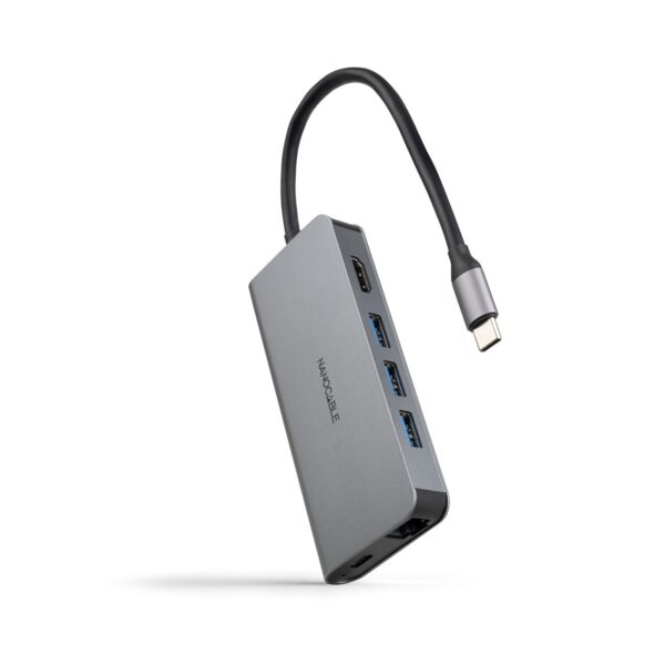 HUB USB-C 3xUSB-A+HDMI+USB-C CARGA+RJ45+TF+SD NANOCABLE 10.16.4609
