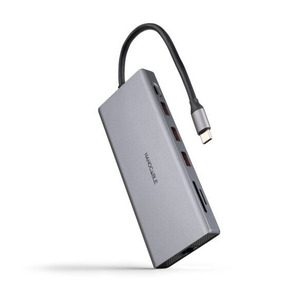 HUB USB-C 3xUSB-A+USB-C/CARG+2xHDMI+DP+RJ45+TF+SD+AUD NANOCABLE 10.16.4612