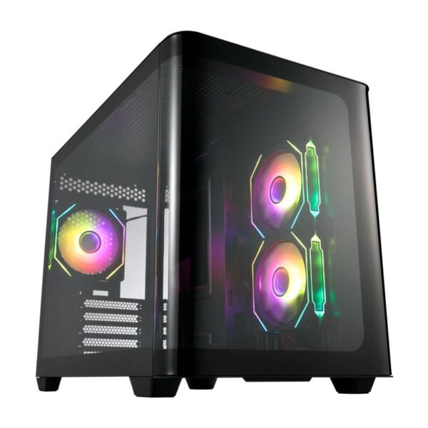 CAJA MICRO-ATX SEMITORRE FSP S380 RGB NEGRA 3 FANS