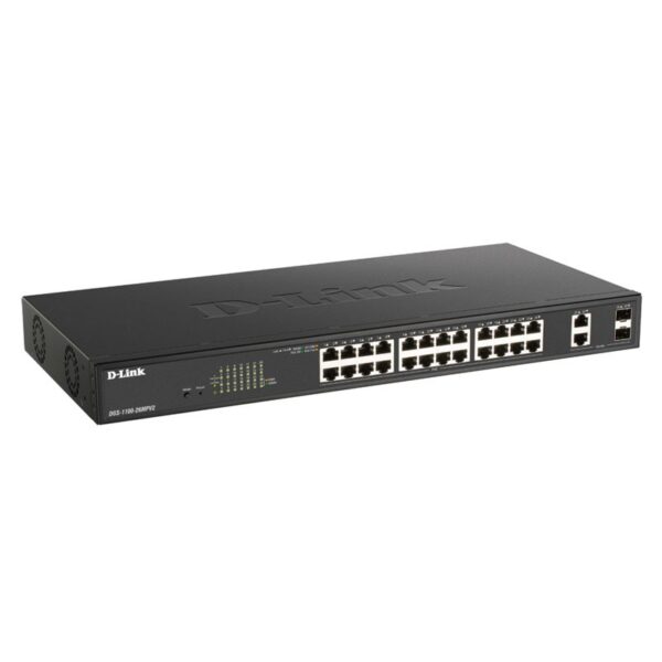 SWITCH D-LINK 24P DGS-1100-26MPV2/E 10/100/1000 POE + 2 GIGABIT SFP COMBINADO