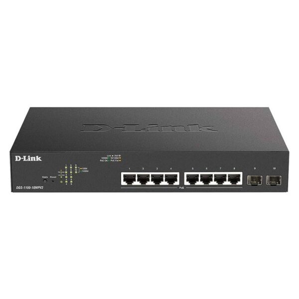 SWITCH D-LINK 10P DGS-1100-10 8P 10/100/1000(POE) + 2 SFP 1000 DGS-1100-10MPV2/E