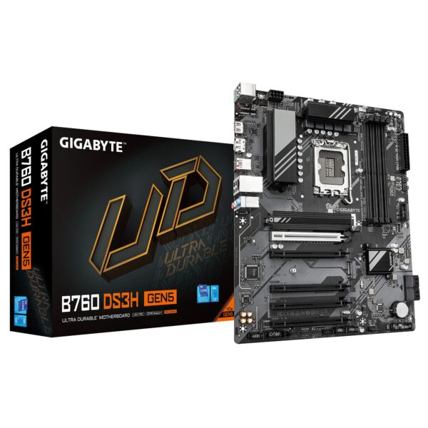 PB S1700 GIGABYTE B760 DS3H M.2 2DDR5 PCIE4 LAN 4SATA3 M2 HDMI VGA DP ATX